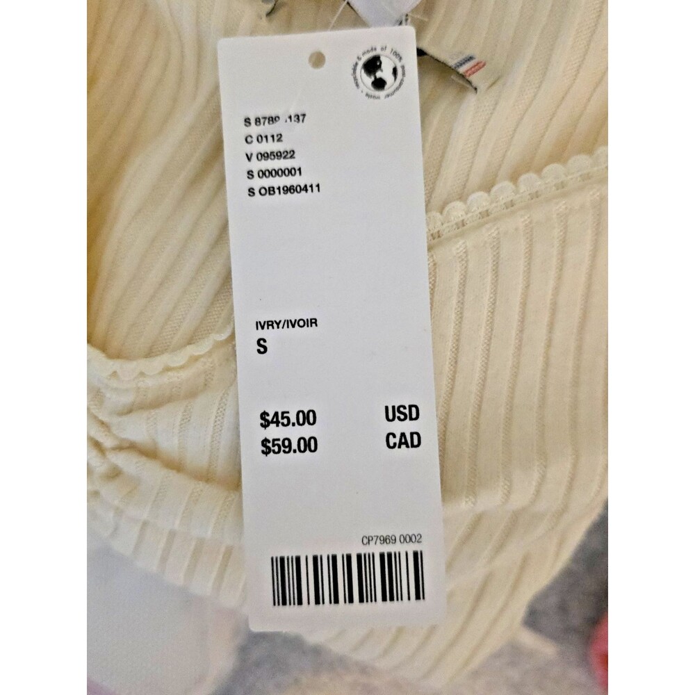 Urban Outfitters Cream Ribbed Top - Picture 2 of 2
